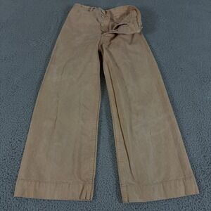 Jesse Kamm Sailor Pants Tan High Waist Organic Cotton Wide Leg Trouser Designer